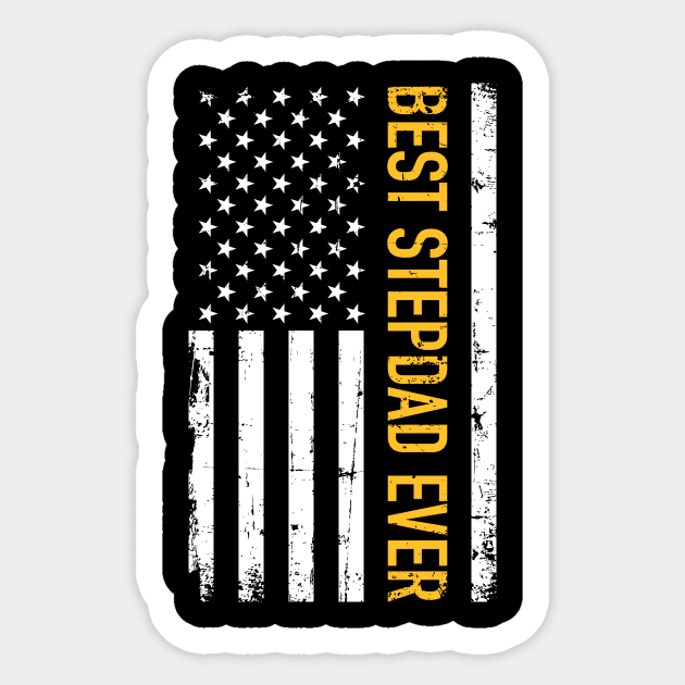 Best stepdad ever US american vintage flag Sticker by Designzz